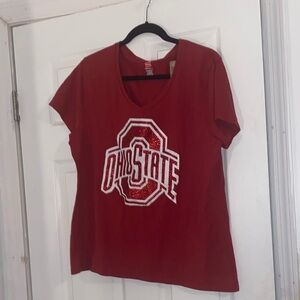 Hanes Women's Red Ohio State Tee